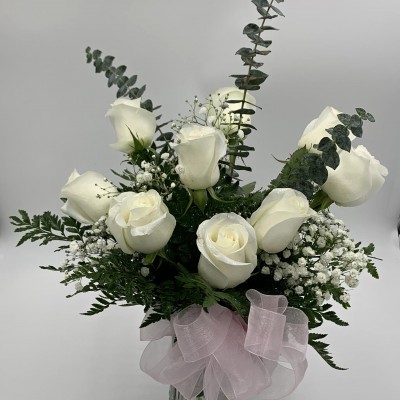 9 white roses