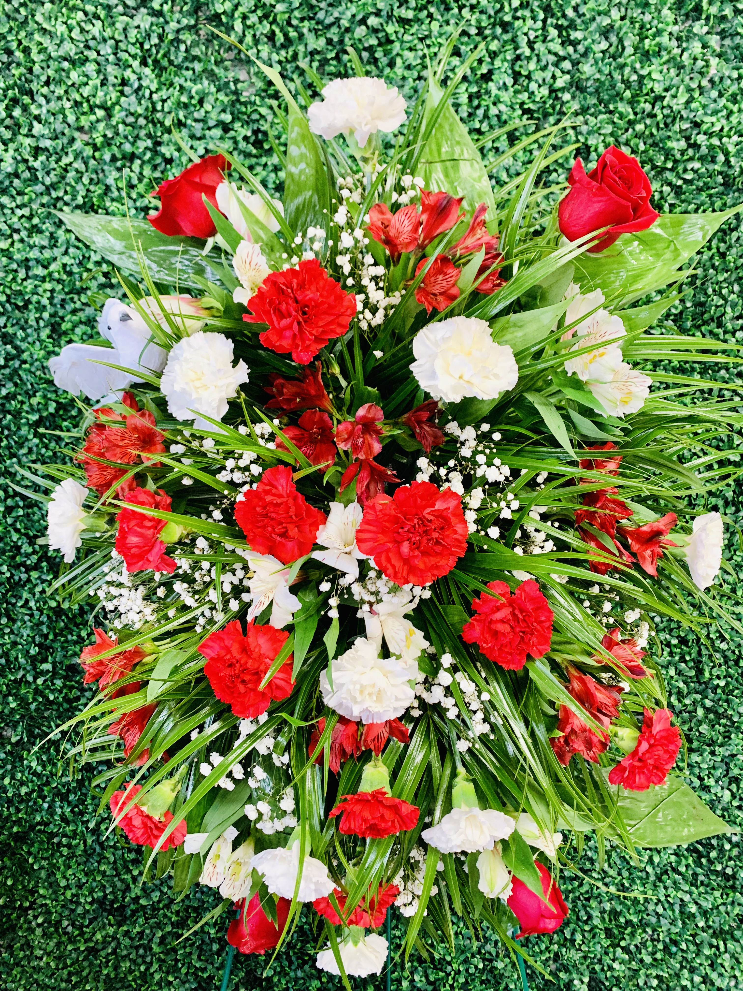 Carnation and Rose Funeral Spray