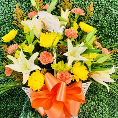 Lilies, Mums and Carnations Basket