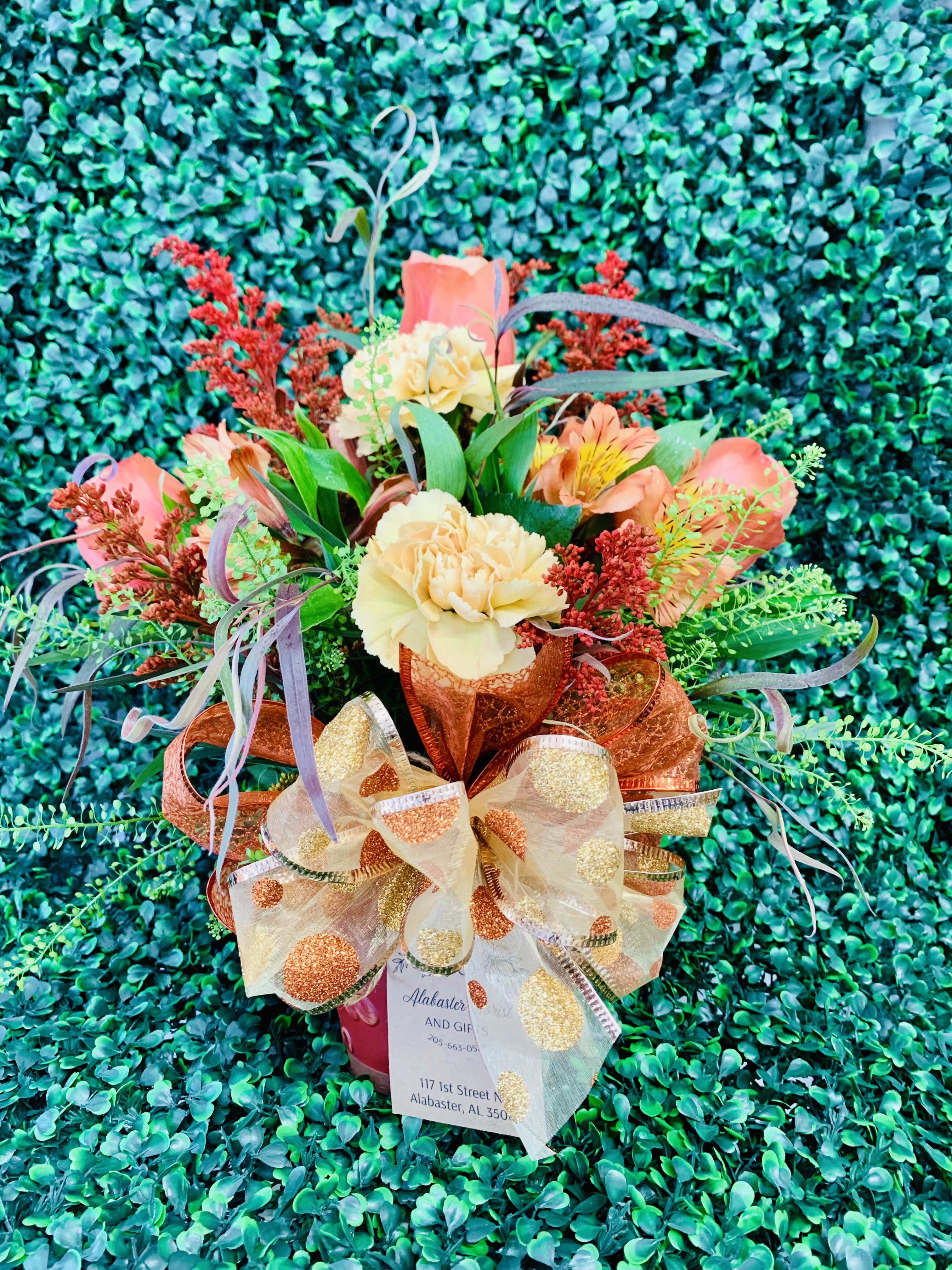 3 Rose and Carnation Fall Arrangement