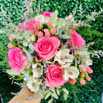 Pink Half Dozen Rose Bouquet 
