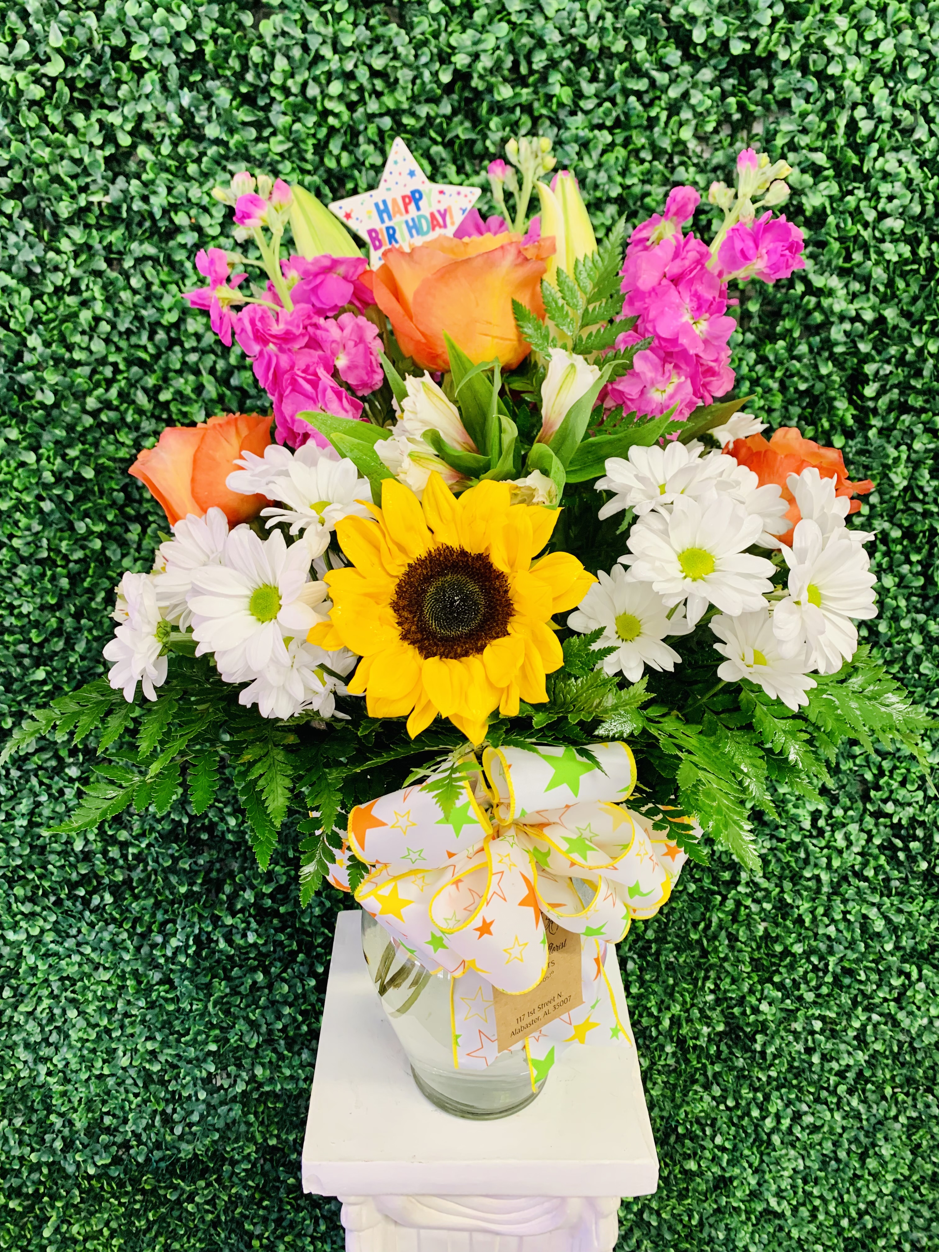 Rose and Sunflower Birthday Arrangement