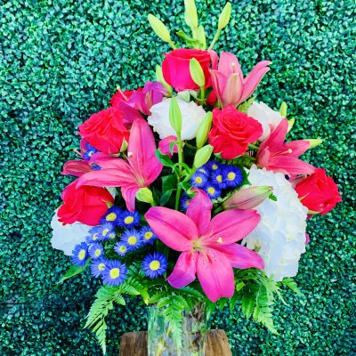 Lilies, Roses and Hydrangeas