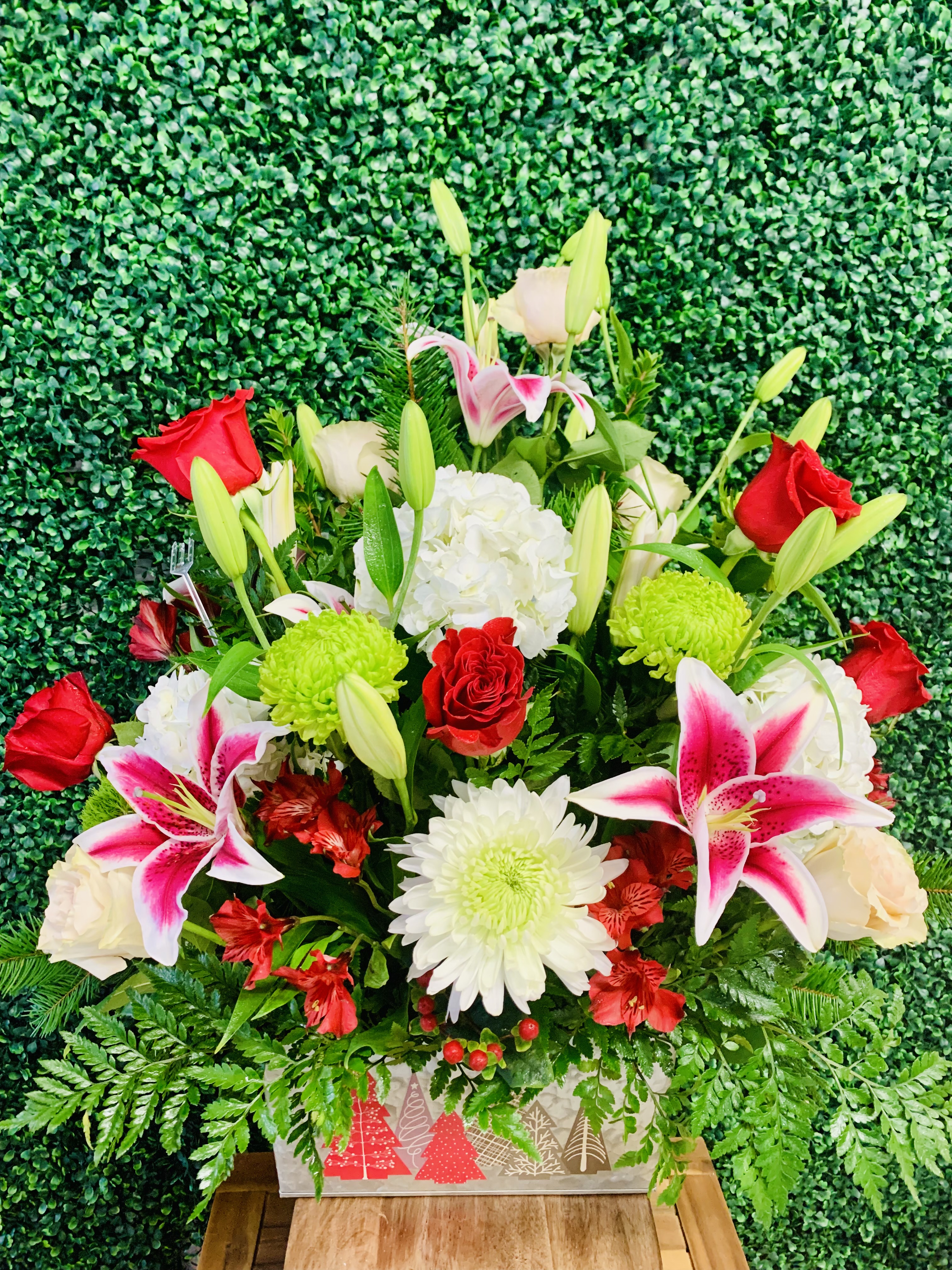 Large Tin Bucket Arrangement