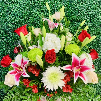 Large Tin Bucket Arrangement