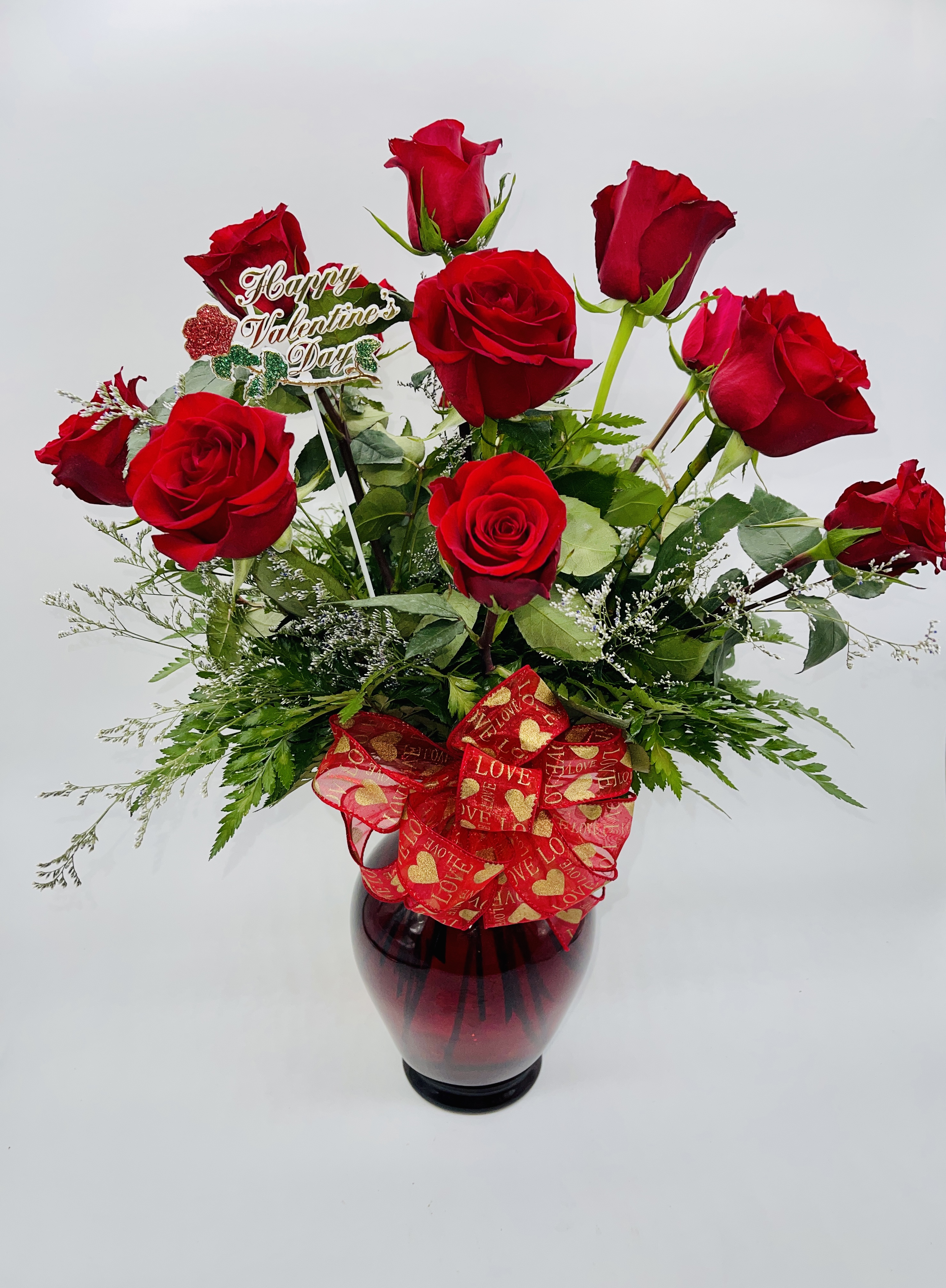 Dozen Standard Roses Valentine's Day