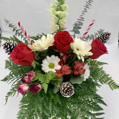 Candy Cane Christmas Flower