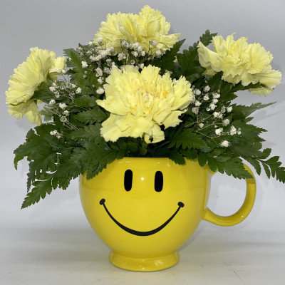 Smiley face carnations