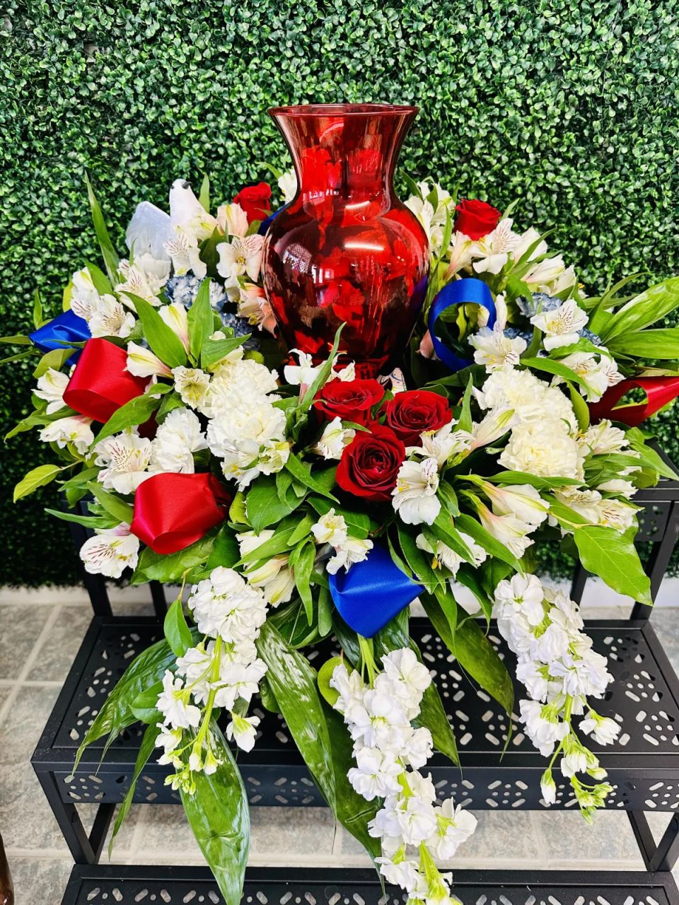 Cremation Cascading Arrangement — Alabaster Florist