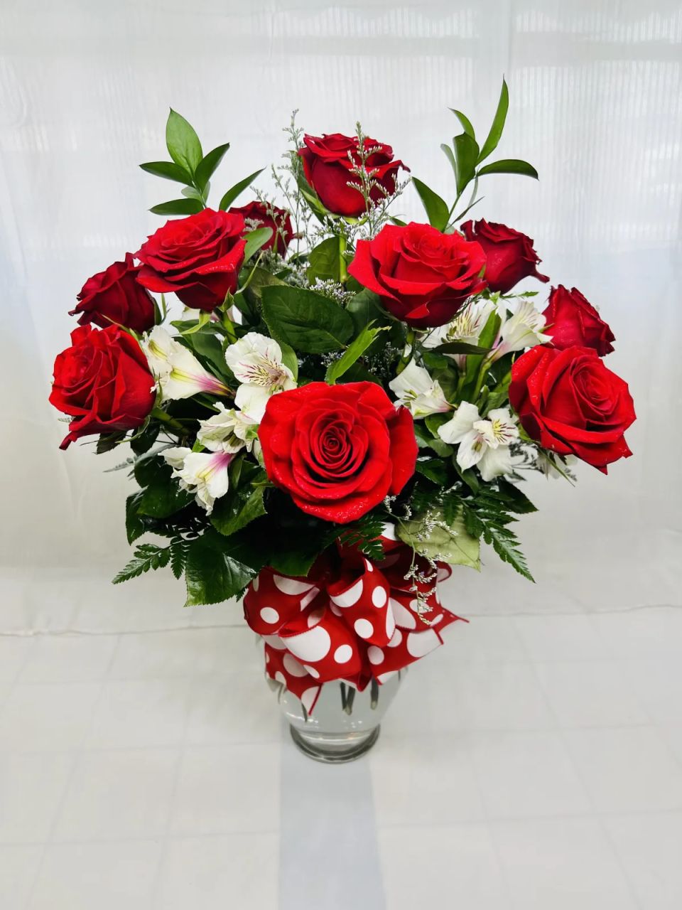 Dozen Roses with Alstroemeria — Alabaster Florist