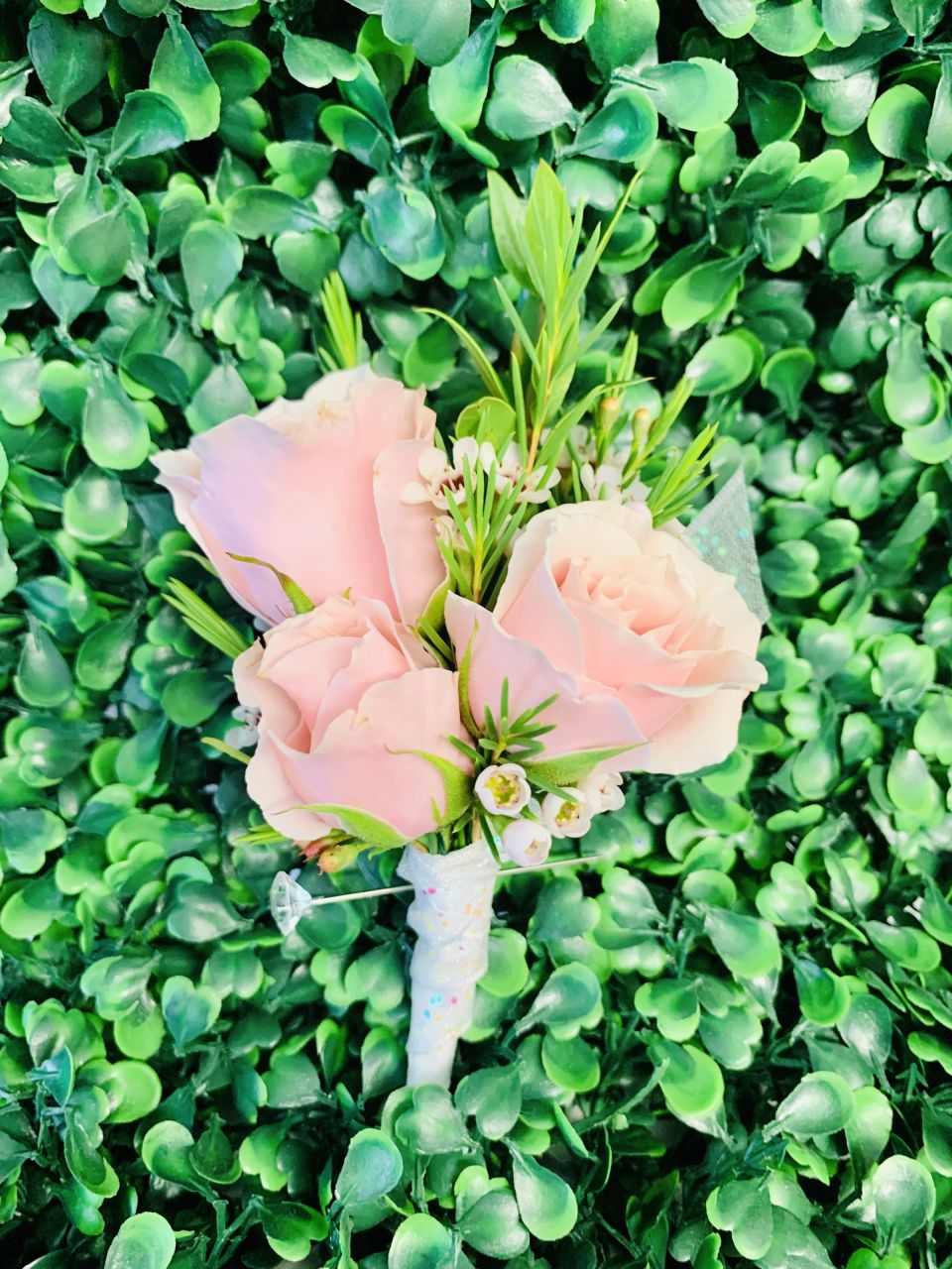 Light Pink Spray Rose Boutonniere — Alabaster Florist